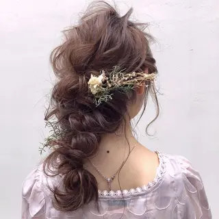 ロング ヘアアレンジ 卒業式お呼ばれ🕊️ ヘアセット✴︎ミキのヘアスタイル