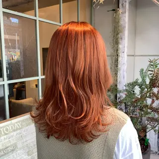 セミロング カラー 【完全個室】髪質改善 暖色カラー/山崎唯奈のヘアスタイル