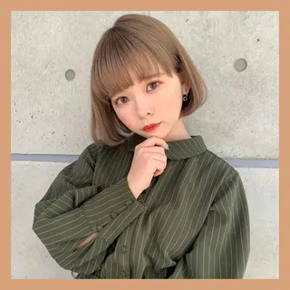 セミロング カラー ヘアアレンジ 💖韓国ヘアの匠 💖TAKUMI💖のヘアスタイル