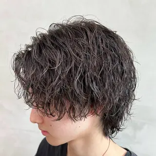 セミロング パーマ ヘアアレンジ メンズ fifth 石川 凪のヘアスタイル