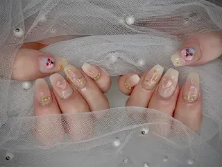ネイル I-nailロング /ワンホン/キラキラのネイルデザイン