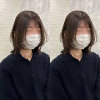 ミディアム カラー ヘアアレンジ kei🤎ベージュ /透明感カラー/博多のヘアスタイル
