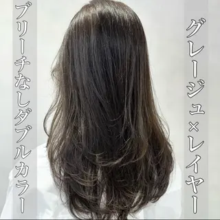 ロング カラー ヘアアレンジ 大人レイヤー& 透明感カラー💄のヘアスタイル