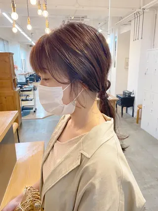 セミロング カラー ヘアアレンジ 神原 ありさのマツエク・マツパデザイン