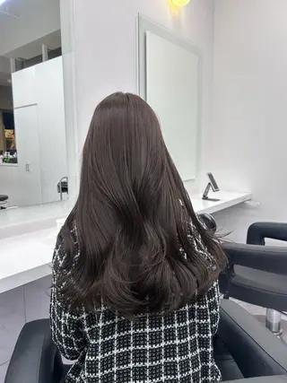 ロング カラー パーマ ヘアアレンジ メンズ キッズ ブリーチなしカラー/ ブラウン/レイヤーのヘアスタイル