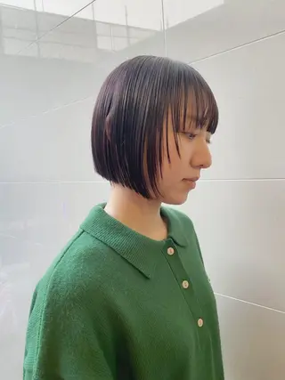 ショート カラー ボブ/ミニボブ 透明感カラーkadoのヘアスタイル