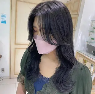 ロング カラー ヘアアレンジ 透明感カラー 古山 結季🌙🖤のヘアスタイル