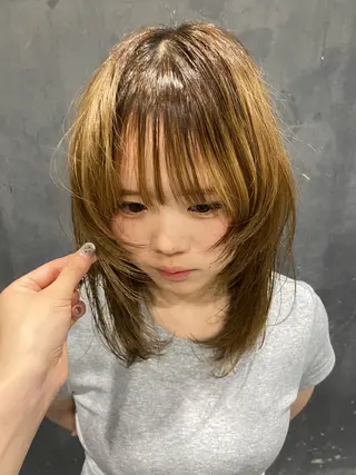 セミロング ヘアアレンジ 鈴木 静のヘアスタイル
