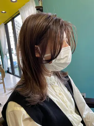 ミディアム カラー 末石 智のヘアスタイル