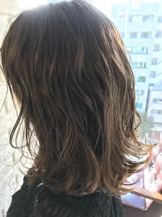 セミロング カラー パーマ メンズ キッズ マツエク・マツパ レイヤー＆カラー 人気美容師倉崎涼のヘアスタイル