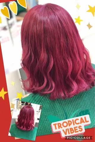 セミロング カラー 永島 桜のヘアスタイル