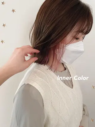 ミディアム カラー 市川 千夏のヘアスタイル