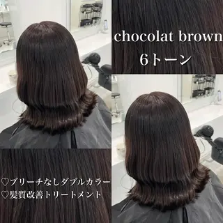 カラー 🤍ブリーチなし ブラウンhimi🤍のヘアスタイル