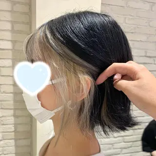 ショート カラー ミユ🎀長さ出し 🎨デザインカラーのヘアスタイル