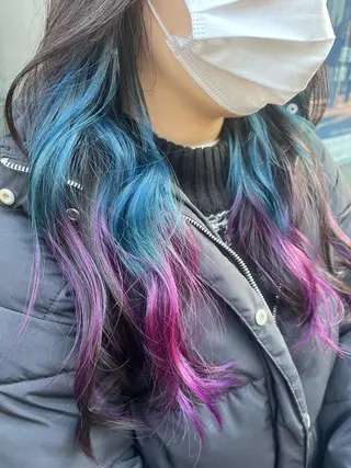 セミロング カラー 原宿サロン代表 デザインカラー伊藤卓のヘアスタイル