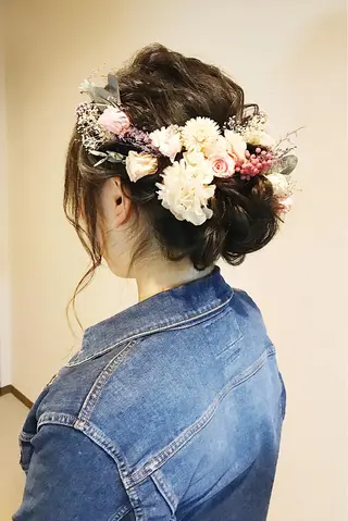 セミロング ヘアアレンジ 早朝✨ヘアセット 着付け/清水玲歌のヘアスタイル