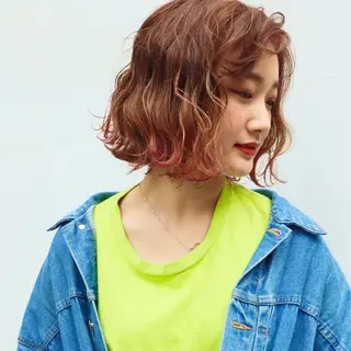 ミディアム カラー 🧡色落ちまで2度綺 麗なカラー🧡ヨシキのヘアスタイル