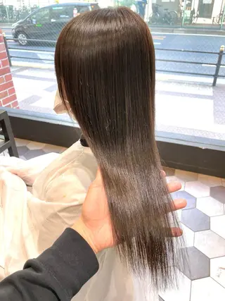 ロング カラー パーマ 縞田 健一のヘアスタイル
