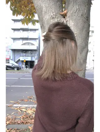 ミディアム カラー ママ美容師 *ヒマワリのヘアスタイル