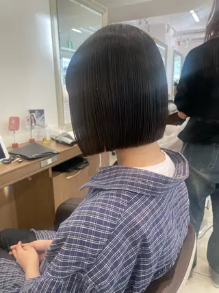 ミディアム 店長福島成美/髪質 改善縮毛矯正/カラーのヘアスタイル
