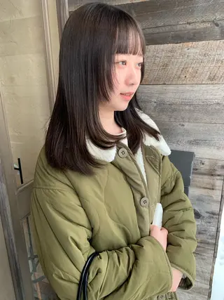 ロング カラー カワサキ マホのヘアスタイル