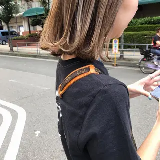 ミディアム カラー ヘアアレンジ 酸性縮毛矯正🧴韓国 レイヤー/髪質改善のヘアスタイル