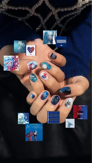 ネイル 個性派✴︎ジャケ写 ネイル🦋mire-のネイルデザイン