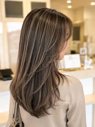セミロング カラー 金子 直樹のヘアスタイル