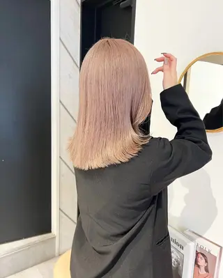 ミディアム カラー kanta 梅田 韓国ハイトーンのヘアスタイル