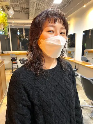 セミロング カラー パーマ レイヤー/似合わせ TAKUYAのヘアスタイル
