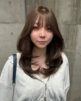 ミディアム カラー ボブ/透明感カラー 長岡/三浦めい🌟のヘアスタイル