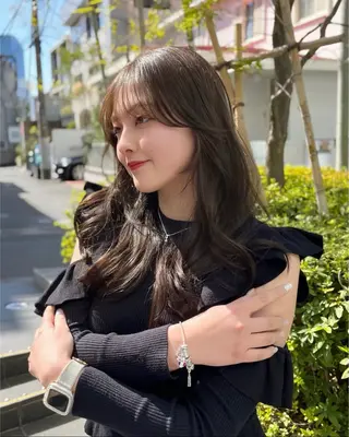 ミディアム カラー 縮毛矯正/ハイトーン /パーマ/せき🧸のヘアスタイル