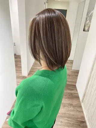 ミディアム カラー ハイライト⭐️上野 高広のヘアスタイル