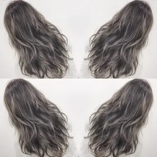 ロング カラー ヘアアレンジ 白髪ぼかしハイライト 茗荷谷駅徒歩2分のヘアスタイル