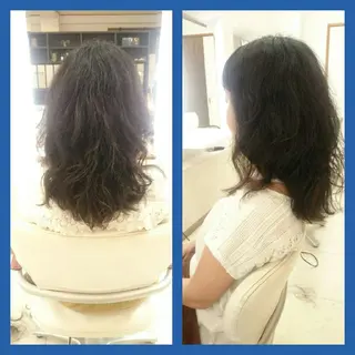 セミロング パーマ キンジョウ エナミのヘアスタイル