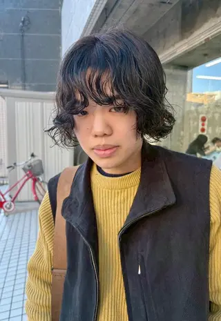 ミディアム パーマ メンズ トレンドパーマ/ ボブ🌰くりーわのヘアスタイル