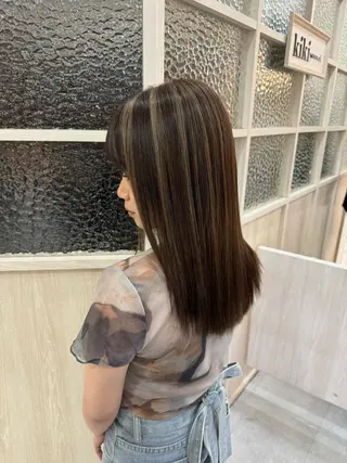 セミロング カラー ブリーチなしwカラー /艶カラー/oukaのヘアスタイル