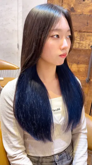 ロング カラー ブリーチなし 透明感カラー/艶髪のヘアスタイル