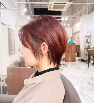 ショート カラー 🩵縮毛矯正 髪質 改善 美髪🩵のヘアスタイル