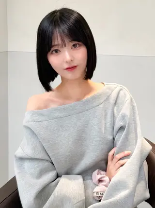 ショート カラー ヘアアレンジ 縮毛矯正🤍 盛れるボブ/ひかりのヘアスタイル