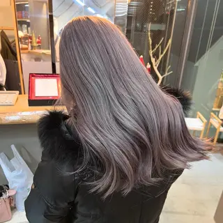 セミロング カラー ブリーチ特化 梅田本多翔のヘアスタイル