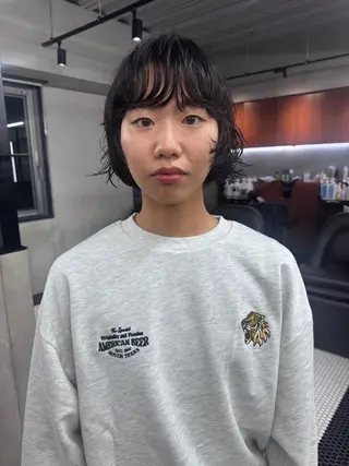 ショート パーマ カラー/パーマ/ 鎌田健/渋谷のヘアスタイル