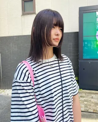 ミディアム カラー パーマ デザインカラー/ボブ ブリーチカラー/ユリのヘアスタイル