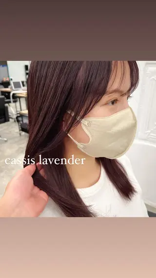 ミディアム カラー 暖色/艶髪/ボブ/ ショート/Ayaのヘアスタイル