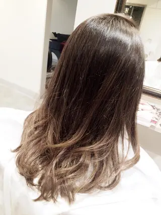 ミディアム セミロング ロング カラー ヘアアレンジ 韓国♡ハイライト ♡YURIのヘアスタイル