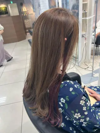 セミロング カラー 【暖色カラー特化】 中山由梨のヘアスタイル