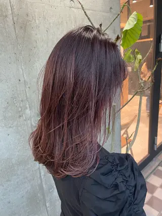 セミロング 🫧ハイライトカラー 🫧 𝓜𝓘𝓤のヘアスタイル