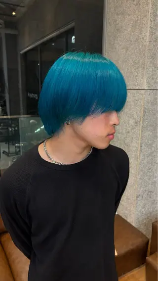 ショート カラー メンズ ツヤ髪ハイトーン ×レイヤー🌝リオのヘアスタイル