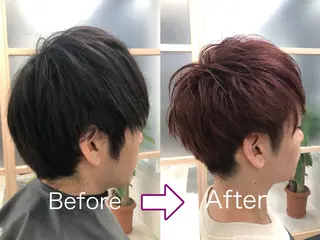 メンズ 透明感カラー 山中のヘアスタイル
