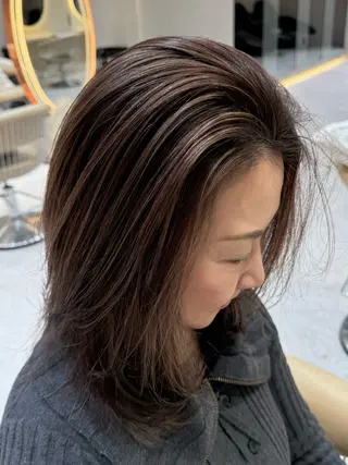 セミロング 🩵縮毛矯正・ボブ 岩原朋也🩵のヘアスタイル